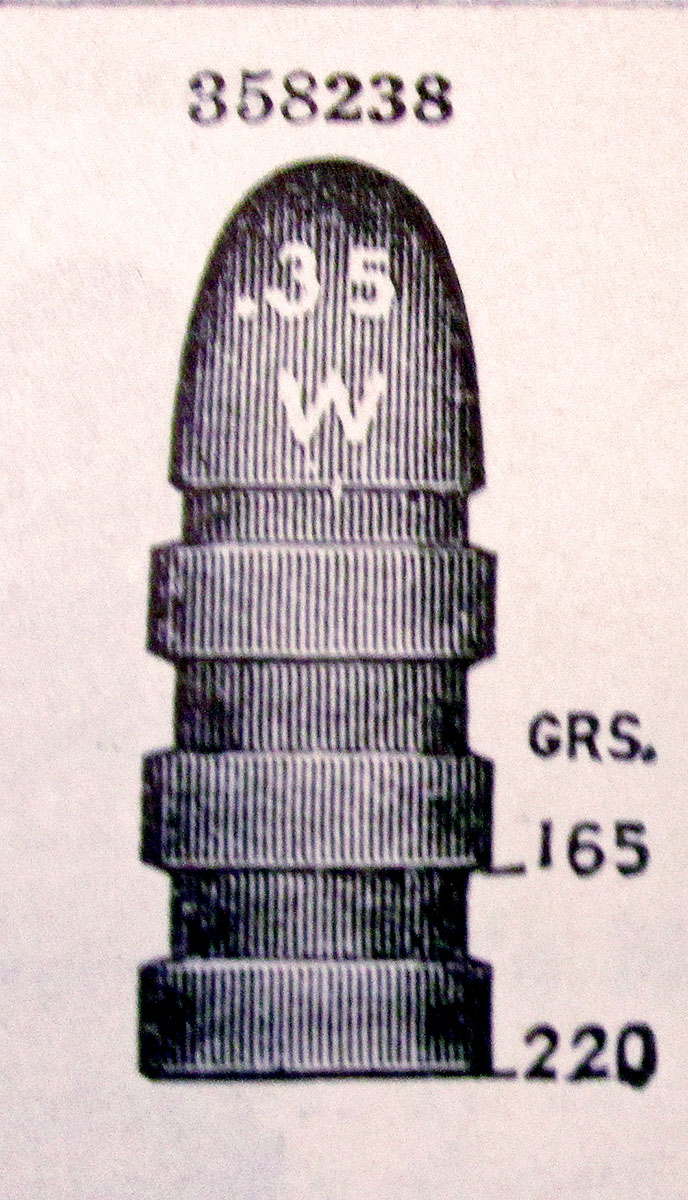 Not a Kephart design, but a close copy – the 358238 Ideal bullet for the .35 Winchester.